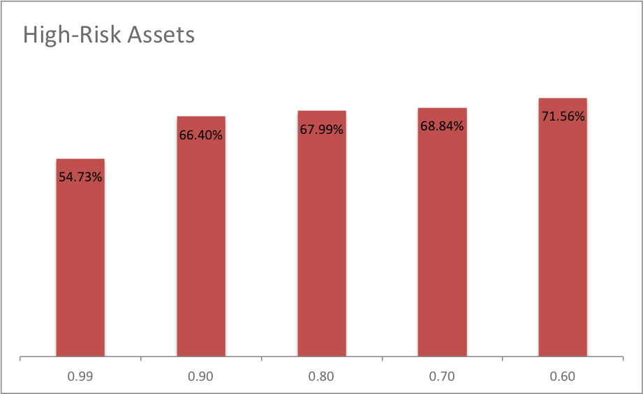Share of high risk assets in the portfolio